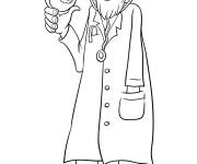 Coloriage Un m&eacute;decin avec une pomme