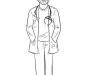 Coloriage Un m&eacute;decin barbue
