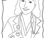 Coloriage Un m&eacute;decin f&eacute;minine aimable