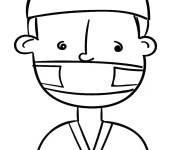 Coloriage Un m&eacute;decin pendant l'op&eacute;ration