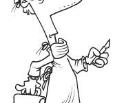 Coloriage Un m&eacute;decin qui vous fait rire