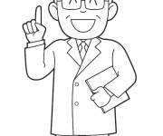 Coloriage Un m&eacute;decin souriant &agrave; imprimer