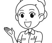 Coloriage Une infirmi&egrave;re mignonne