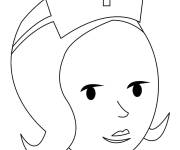 Coloriage Visage d'une infirmi&egrave;re en vecteur