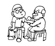 Coloriage Visite m&eacute;dicale de dessin anim&eacute;