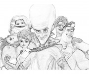 Coloriage Les Personnages de Megamind à découper