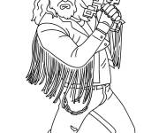 Coloriage Garrett Garrison tenant une &eacute;p&eacute;e
