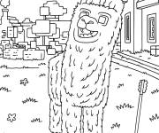 Coloriage Lama mignonne de Minecraft le film