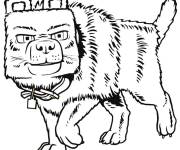 Coloriage Le chien Dennis de Minecraft le film
