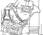 Coloriage Le Grand Cochon du film Minecraft