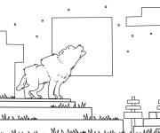 Coloriage et dessins gratuit Loup du film Minecraft à imprimer