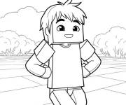 Coloriage et dessins gratuit Milo et Chip Minecraft à imprimer