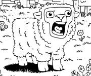 Coloriage Mouton criant dans la foret dans le film Minecraft