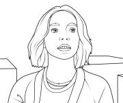 Coloriage et dessins gratuit Nathalie dans le monde Minecraft à imprimer
