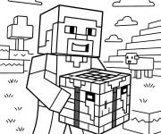 Coloriage Paysage du film Minecraft