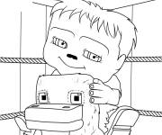 Coloriage Petit zombie avec un canard dans le film Minecraft