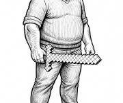 Coloriage Portrait de Steve du film Minecraft