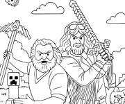 Coloriage Steve and Garrett en attaquant