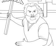 Coloriage Steve en action de Minecraft le film