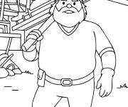 Coloriage Steve en travaillant de Minecraft le film