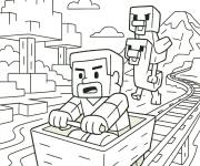 Coloriage Steve et son ami dans Film Minecraft
