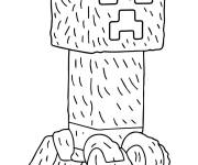 Coloriage Un mignon Creeper poilu dans un film Minecraft