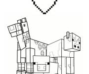 Coloriage Amour d'animaux Minecraft