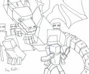 Coloriage Bataille &eacute;pique avec un dragon