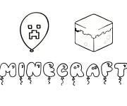 Coloriage C&eacute;l&eacute;brons l'anniversaire Minecraft