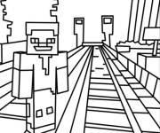Coloriage Chemin de fer Minecraft