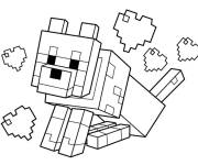 Coloriage Chien amoureux de Minecraft