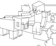 Coloriage Gentil cochon dans Minecraft