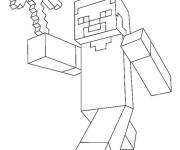 Coloriage Hero Minecraft au travail