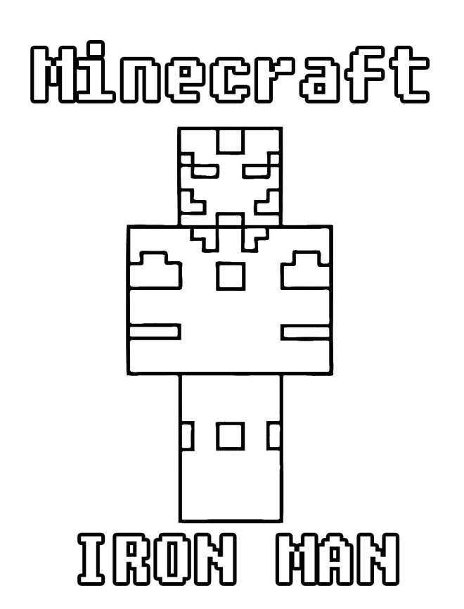 Coloriage et dessins gratuits Iron Man de Minecraft à imprimer
