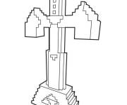 Coloriage L'&eacute;p&eacute;e magique de Minecraft
