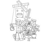 Coloriage La guerre sainte dans Minecraft