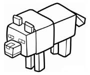 Coloriage Le loup dans Minecraft