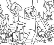 Coloriage Le monde magique de Minecraft