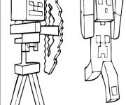 Coloriage Les archers dans Minecraft