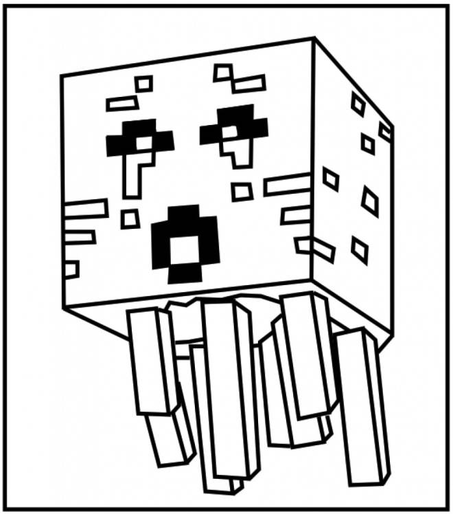 Coloriage et dessins gratuits Méduse Minecraft à imprimer