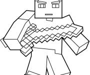 Coloriage Minecraft au combat