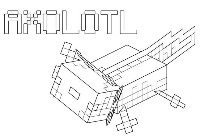 Coloriage et dessins gratuits Minecraft Axolotl à imprimer