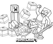 Coloriage Minecraft bataille commence