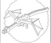 Coloriage Minecraft dragon volant