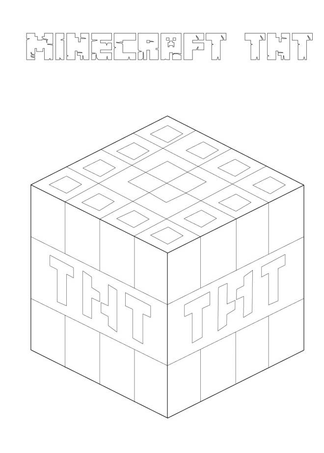 Coloriage et dessins gratuits Minecraft Explosifs TNT à imprimer