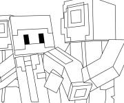 Coloriage et dessins gratuit Minecraft Squid Game à imprimer