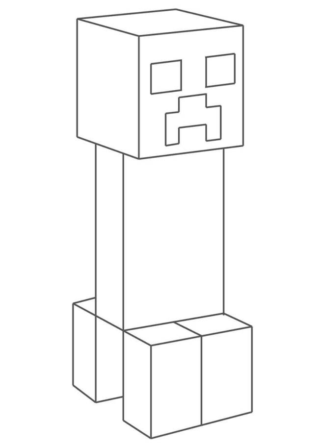 Coloriage et dessins gratuits Personnage cubique de Minecraft à imprimer