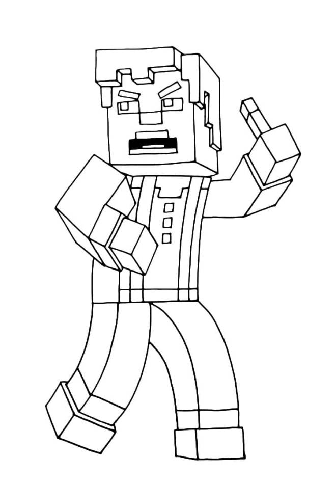 Coloriage et dessins gratuits Personnage Jesse de Minecraft à imprimer