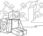 Coloriage Personnage Minecraft qui se repose