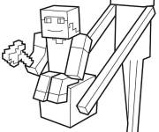 Coloriage et dessins gratuit Personnages de Minecraft qui s'amusent à imprimer
